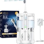 Electric Toothbrush with Water Flosser Combo in One, Professional Flossing Toothbrush for Teeth Cleaning and Flossing, Plaque Removal, Rechargeable, 5 Brush Modes & 3 Flossing Speeds, 500ML