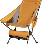 TOBTOS High Back Camping Chair, Lightweight Folding Chair with Head Support, Compact Chair with Carry Bag for Outdoor Camp, Hiking, Backpacking (Yellow)