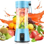 Portable Blender Make Shakes and Smoothies – USB Rechargeable Personal Size Mini Blender Freshly Squeezed, 380Ml BPA Free Travel Cup in Picnic/Office/Gym
