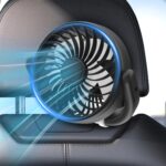 Dealswin Rechargeable Car Fan for Backseat Kids, USB and Battery Powered Portable Fan Headrest 3 Speeds 360° Rotatable Cooling Car Seat Fans for Pets for Vehicle SUV RV Sedan Truck