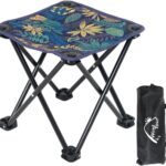 Portable Folding Camping Stool Outdoor Camping Lightweight Samll Chair for Fishing Hiking Gardening and Beach with Carry Bag (Blue)