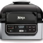 Ninja | Indoor Grill | Foodi | 5-in-1 (Grill, Air Fry, Roast, Bake, and Dehydrate | Fits up to 3lb Roast | Smoke Control System and Dishwasher Safe Parts| Black/Grey | AG301