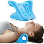 Neck Stretcher and Cervical Traction Device, Relaxer for TMJ Pain and Shoulder Pain Relief, Cervical Traction Device Pillow, Spine and Neck Corrector(Blue)