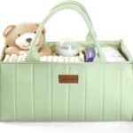 Baby Diaper Caddy Organizer,Baby Basket for Baby Shower, Nursery Storage Basket and Car organizer for Diapers, Baby Registry Search Gift, Newborn Essentials Must Haves for Boys Girls