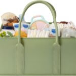 GRANNY SAYS Baby Diaper Caddy Organizer, Baby Bag for Diapers and Baby Wipes, Nurse Baskets for Changing Table, Car Organizer, Gift for Baby Shower, Newborn Essentials, Green