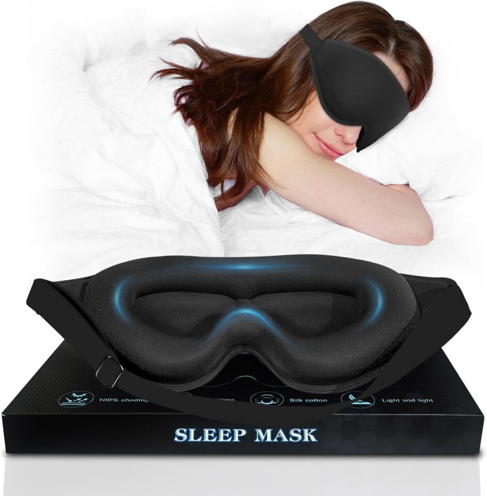 3D Advanced Eye Mask for Sleeping,Soft and Lightweight Sleep mask，Sleep Eye Mask for Men Women，lash Sleeping mask for lash Extensions (Black)