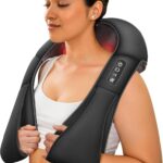 COMFIER Shiatsu Neck and Shoulder Massager,Gifts for Mom Dad,Deep Kneading Massage Pillow with Heat, Back Massager, Pillow Massage, Black