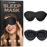 Sleep Eye Mask for Men Women, 3D Contoured 100% Blackout Eye Mask for Sleeping with Adjustable Strap, Soft and Comfortable Night Blindfold, Shade Cover for Travel Shift Work Nap, Black