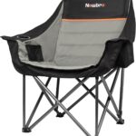 Oversized Camping Chair with Cooler Bag, XL Fully Padded Folding Portable Camping Chairs for Adults, Big Heavy Duty Outdoor Patio Lawn Chair with Arm Cup Holder Supports 450lbs