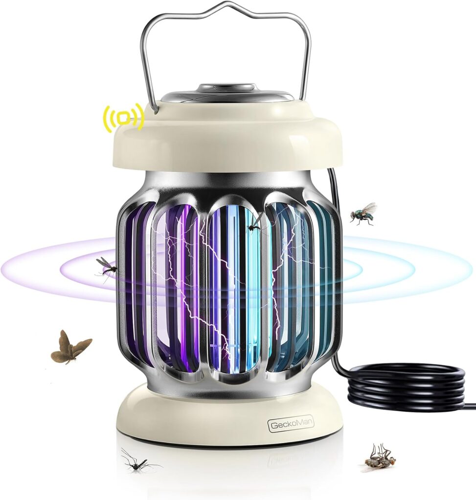 GeckoMan Hybrid Spectrum, Dusk-to-Dawn Bug Zapper Outdoor Bug Zapper Indoor Mosquito Repellent Outdoor Patio Mosquito Zapper Fly Zapper Fruit Fly Trap for Indoors Killer with Light Sensor