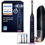 Philips Sonicare DiamondClean Smart 9750 Electric Toothbrush, Sonic Toothbrush with App, Pressure Sensor, Brush Head Detection, 5 Brushing Modes and 3 Intensity Levels, Lunar Blue, Model HX9954/74