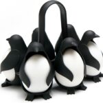 PELEG DESIGN Egguins 3-in-1 Cook, Store and Serve Egg Holder, Penguin-Shaped Boiled Egg Cooker for Making Soft or Hard Boiled Eggs, Eggies, Holds 6 Eggs for Easy Cooking and Fridge Storage