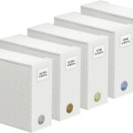 SpaceAid 5 Pack Bed Sheet Organizers and Storage, Foldable Sheet Organizer for Linen Closet, Sheets Set Folder Keeper with Window XL (Queen & King Size) Organizing Bedding Container, White