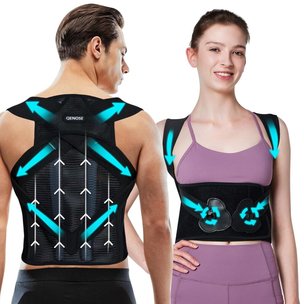 Back Brace Posture Corrector for Women & Men-Knob Adjustable Back Support Straightener-Upper and Lower Back Pain Relief-Scoliosis, Shoulder Posture Corrector- Neck Hump, Hunchback M(27″-32″)