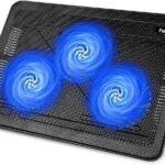 havit HV-F2056 15.6″-17″ Laptop Cooler Cooling Pad – Slim Portable USB Powered (3 Fans), Black/Blue