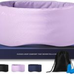 Dual-Sided Sleep Mask for Side Sleepers, Soundless Velcro, Bamboo Fiber & Milk Silk Eye Mask, Zero Pressure Sleeping Mask for Women & Men, Eye Relief Blindfold for Nap, Travel Essentials, Purple