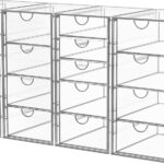 Acrylic Makeup Organizer with 19 Drawers, 4 Pack Clear Storage Drawers, Bathroom Makeup Organizer for Palettes, Cosmetic, and Beauty Supplies,Ideal for Vanity, Cabinet,Desk Organization