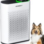 Powerful Air Purifiers for Home Large Room Up to 2400 Ft², ECOSELF HEPA Air Purifier with PM 2.5 Air Quality Display 20dB Sleep Mode, Air Purifiers for Bedroom Office Living Room HAP602 White