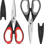 Kitchen Scissors All Purpose Heavy Duty, Kitchen Utensils Set, Stainless Steel Cooking Utensils Gadgets, Meat Poultry Food Shears Dishwasher Safe Utility Tools Home Gift, with Protective Sheath
