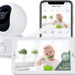 ARENTI Video Baby Monitor with Camera and Audio, 5-inch Smart Baby Camera Monitor with Free Phone App, 1080P, VOX, PTZ, One-Touch Call, Temp Sensor, Lullaby, Night Vision, Auto Tracking, 2-Way Talk