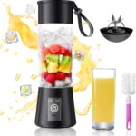 Portable Blender for Shakes and Smoothies – Newly Upgraded 13 Oz Mini Blender with 6 Blades, USB & Type-C Rechargeable, Suitable for Making Fresh Juice, Convenient for Travel and Sports