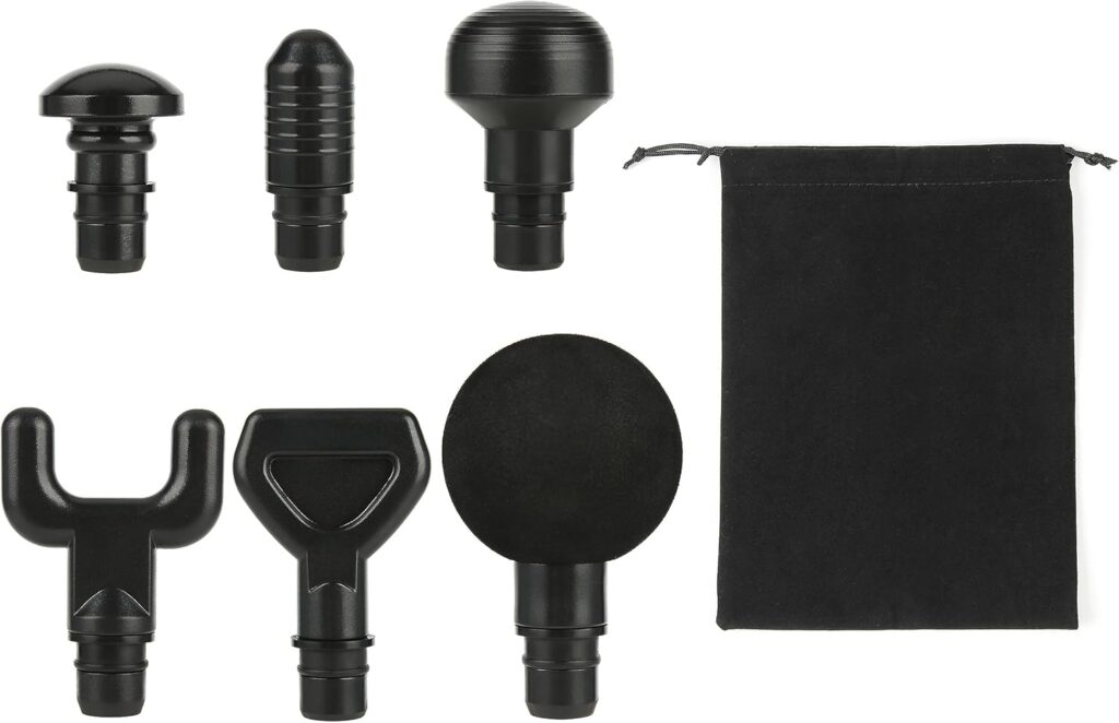6Pcs Massage Heads with Storage Bag, Replaceable Massager Gun Attachment, Massage Gun Deep Tissue Plug&Play Applicators