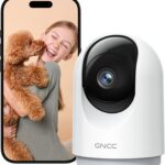 GNCC Indoor Security Camera, 2K Cameras for Home Security with Motion Detection, Baby/Pet Camera with Phone App, Night Vision, 2-Way Audio, Works with Alexa & Google Home, 2.4G WiFi (only)