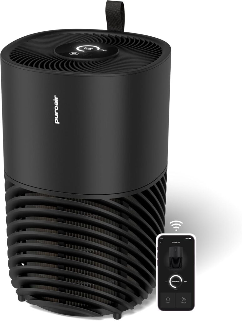 PuroAir 130i Smart Air Purifier for Home Large Rooms – Covers Up To 600 Sq Ft – Filters Up To 99.9% of Pollutants, Smoke, Pollen, Dust – Quiet Air Filter – Air Purifiers for Bedroom