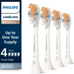 Philips Sonicare A3 All-in-One – Genuine Replacement Electric Toothbrush Heads, White, 4 Pack One Year Supply, HX9094/65