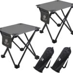 Opliy Camping Stool 2 Pack,13.5 Inch Portable Folding Stool for Outdoor Gardening and Beach Hiking Fishing,Foot Stool with Carry Bag (Gray)