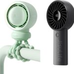 JISULIFE Baby Stroller Fan Portable &2024 Powerful Handheld Fan Life4 with LED Display