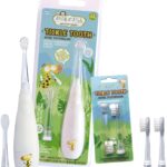 Jack N’ Jill Tickle Tooth Toddler Electric Toothbrush with Replacement Head – Gentle Cleaning, Made for Tiny Teeth, LED Inspection Light, for Babies & Kids, Extra Soft Bristles – (1 Pack)