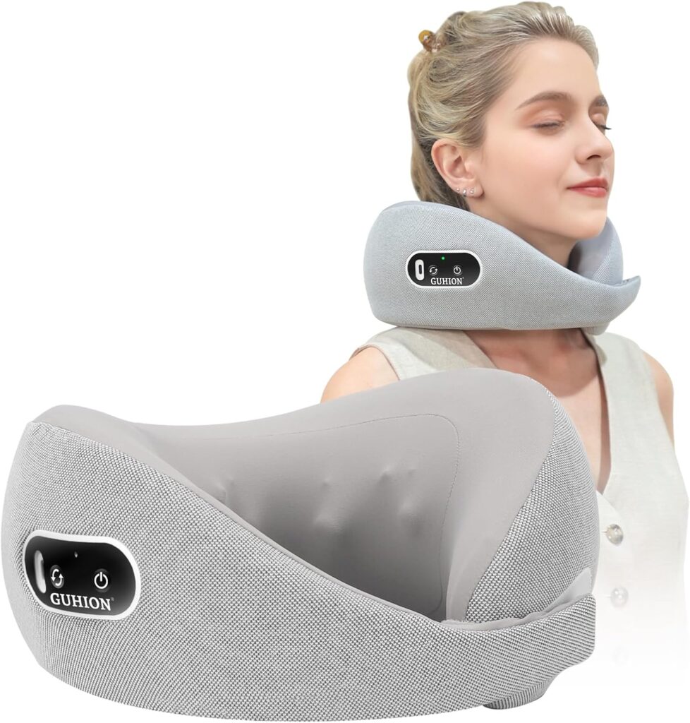 Neck Massager, Deep Tissue Kneading Massage Pillow for Neck Back Shoulder, Electric Shiatsu Massage Cushion for Pain Relief and Relaxation at Home, Office, and Travel