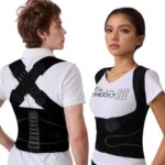Posture Corrector for Women and Men Back Brace Lower Back Pain Relief Straighter Instant Shoulder Straightener Hunchback Adjustable Lightweight Scoliosis Lumbar Spine Upgraded Straps Black Large