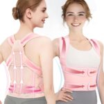 Back Brace Posture Corrector for Women,Adjustable Full Back Support and Shoulder Straightener,for Back Pain Relief,Hunchback Correction,Scoliosis,Thoracic Spine,Posture Trainer（Pink/Medium)