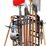 3 Tier Garden Tool Organizer, Garage Storage and Organization, Metal Yard Tools Storage up to 78 Tools, Heavy Duty Garden Tool Organizer for Garage, Yard, Patio, Shed, Indoors and Outdoors, Black