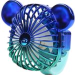Cute Wrist Fan – USB Charging Three Speed Wind Power Personal Fan with Elastic Strap for Baby Stroller, Crib, Bicycle, Treadmill, Camping (Blue and green)