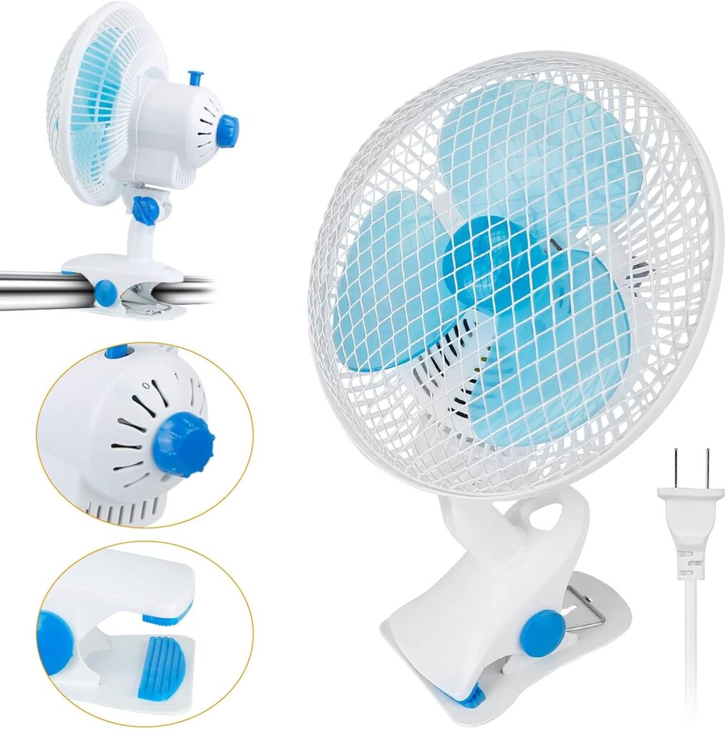 iMounTEK Clip On Fan 2 Speeds Table Fan Quiet Clamp Fan Adjustable Tilt Auto Shaking Fan Wall Mount Personal Fan For Desk Office Home Baby Strollers Table Tops w/ 3.94FT Cord