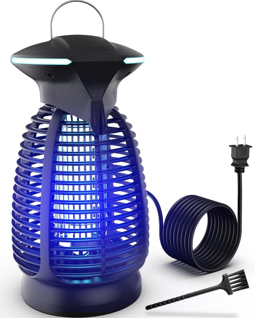 Bug Zapper Outdoor for Mosquito Flies – Waterproof Insect Killer Trap Lamp Electric 4200V Powerful Bug Zappers Indoor with LED Light for Patio Porch Garage Backyard & Home