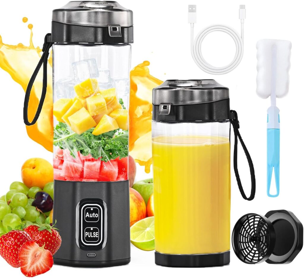 Portable Blender for Smoothies, 24oz Mini Blender for Shakes and Smoothies W/Pulse Blend and Protection Design for Home, Personal for Home, Travel