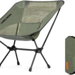 CAMEL CROWN Portable Camping Chair Lightweight Compact Folding Chair Mesh for Outdoor Camp Travel Beach Picnic Festival Hiking Backpacking Army Green