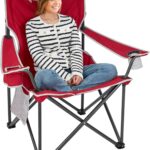KingCamp Portable Folding Camping Quad Chair, Oversized Fully Cushioned Seat with Side Pocket and Cup Holder, for Tailgates, Beach, Lawn