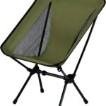 Lightweight Portable Essential Folding Camping Chair,Sturdy with X-Frame,120kg Capacity,Foldable with Carry Bag,Quick Setup for Outdoor,Hiking,Beach,Backpacking and Lawn(Avocado Green)