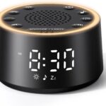 Dreamegg Sound Machine for Sleep – D1 Nova White Noise Sound Machine for Baby Adult with Alarm Clock, Soothing Sounds, Dimmable, White Noise Alarm Clocks for Bedrooms Heavy Sleepers Travel, Black
