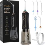 FlashNova Water Flosser for Teeth – Cordless Rechargeable Portable Air Flosser for Teeth, IPX7 Waterproof Oral & Dental Irrigator | Plaque & Tartar Remover | Electric Flosser for Adults, Kids, Braces