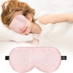 Kids Sleep Mask Eye Cover, 100% Real Natural Pure Silk Eye Mask with Adjustable Strap, Blindfold Kids Eye Mask for Sleeping, Eye Shade for Boys Girls and Adult, Pressure-Free Comfort (Pink)