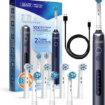 SEAGO Rotating Electric Toothbrush with 8 Round Brush Heads, with 5 Cleaning Modes, Sonic Technology Whitening Teeth in 14 Days, for Adult and Kids, SG-2603 (Blue)
