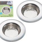Fengbao 2PCS Kitchen Sink Strainer – Stainless Steel, Large Wide Rim 4.5″ Diameter