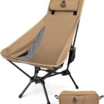 OneTigris Tigerblade High Back Camping Chair with Pillow Design, Comfortable Widened Seat Folding Chair