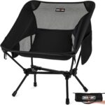 Overmont Ultralight Portable Camping Chair- Lightweight Folding Backpacking Chair, Support up to 330Lbs Compact Beach Chair for Adults with Carry Bag for Backpack Hiking Fishing Outdoor Camp Travel